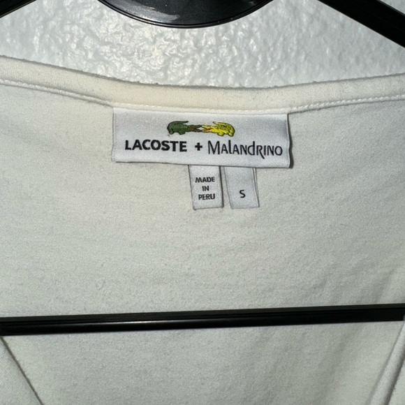 LACOSTE + MALANDRINO "The Twist" V-Neck Tank- Size small-white - Picture 4 of 4